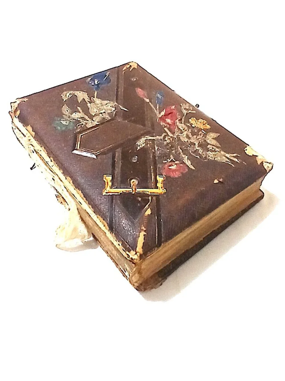 Antique Victorian Photo Album Late 1800s Cabinet Card CDV Empty Floral As-Is